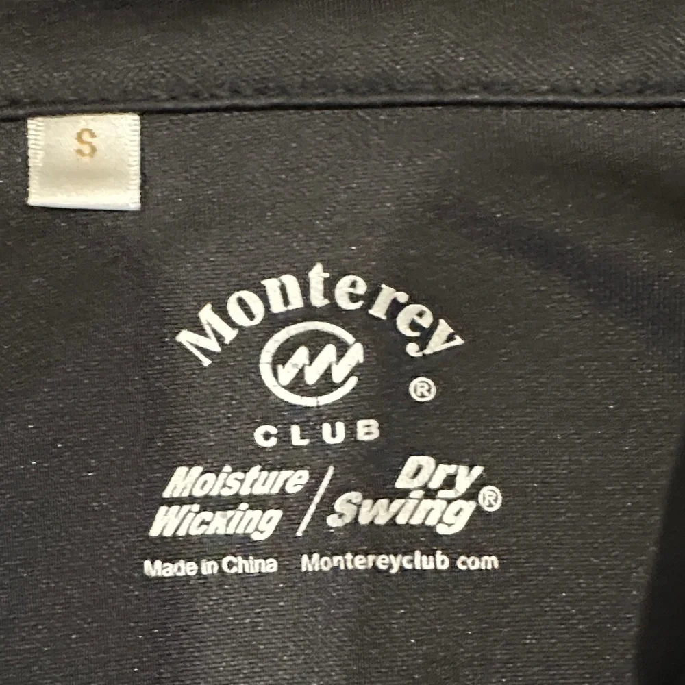 *last chance* Monterey Club | Women's Black Sleeveless Polo Top, cheetah accent - Picture 2 of 12